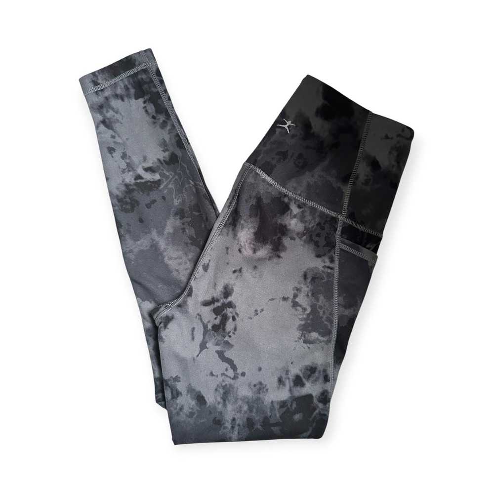 Danskin Leggings Grey Black Tie Dye Excellent Small Womens